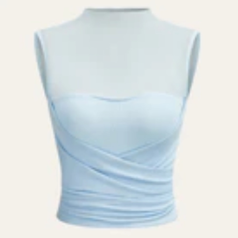 Sheer Blue Sleeveless Top NWT